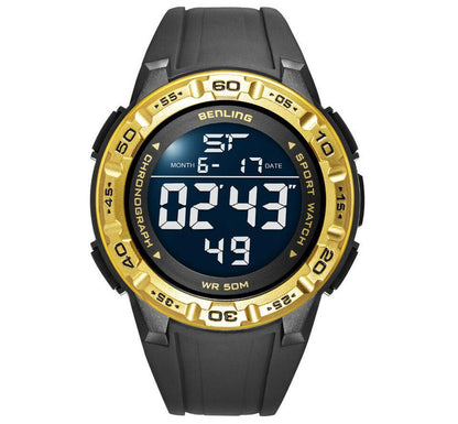 Benling Men's Black Round Dial Digital Watch BL - 6054 - OPULA WATCHES