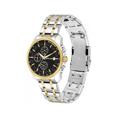 Benling Fashion Men"s Black Dial Sliver Strap Round Case Dual Multifunction Watch - BL 1008 - OPULA WATCHES