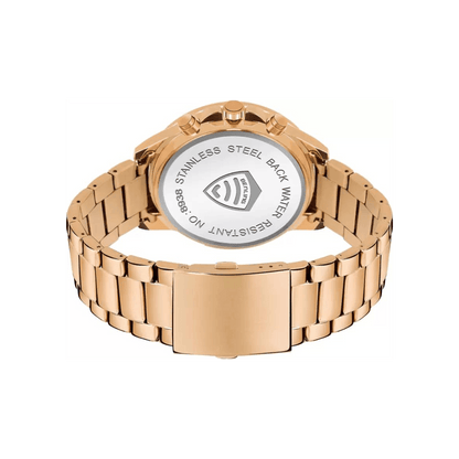 Benling Fashion Men"s Rose Gold Dial Round Case Dual Multifunction Watch - BL 1010 - OPULA WATCHES