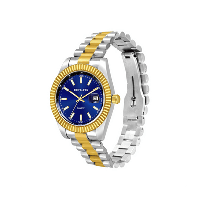 Benling Men Blue Analog Round Stainless Steel Dial - BL-1014 - OPULA WATCHES