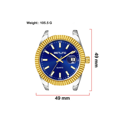 Benling Men Blue Analog Round Stainless Steel Dial - BL-1014 - OPULA WATCHES